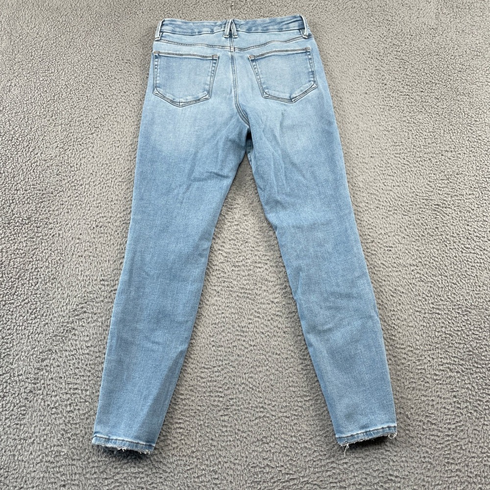 Good American Jeans Womens 8/29 Blue Good Legs Clean Hem Distressed Skinny Denim - Picture 2 of 9